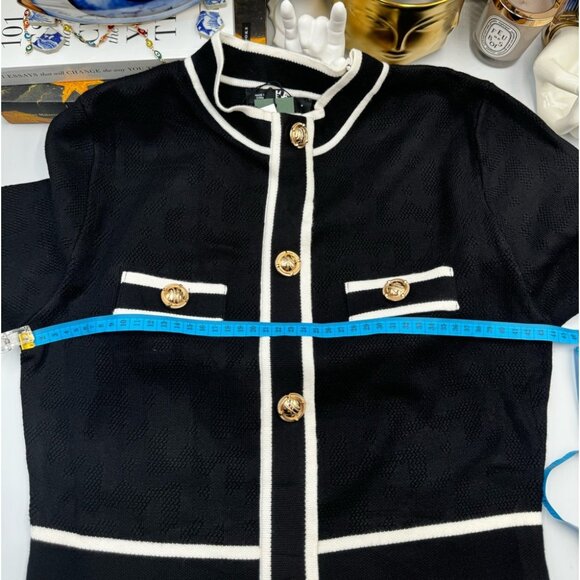 🆕KARL LAGERFELD🧿 NWT Classic Knit Dress with Embroidered Monogram, Black, Sz M - Picture 13 of 16